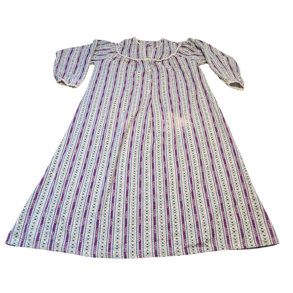 Lang‎ of Salzburg Women's Floral Print Cotton Nightgown, Size Small
